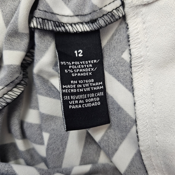 Karin Stevens Black White Tan Chevron Zig Zsg Sheath Dress Long Sleeve - Picture 12 of 13